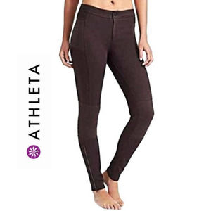 Athleta PURPLE BROWN TRAIL SETTER PONTE MOTIONS MOTO PANTS